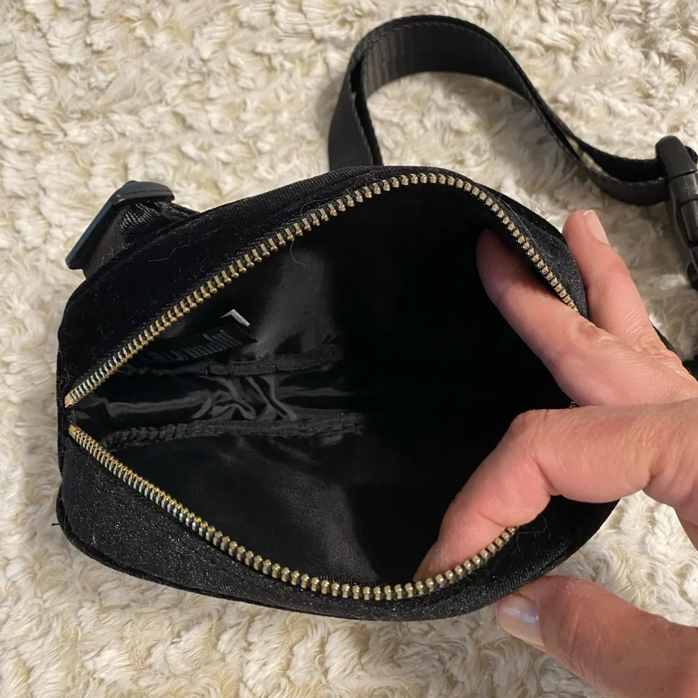 Black Velour Cross Body